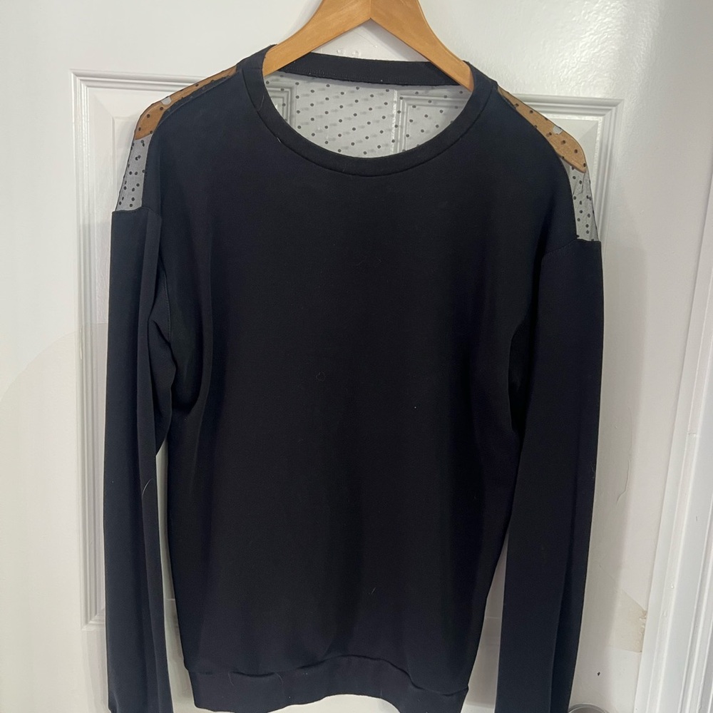 Quinn Women's Black designer Sweater with Gray Accents M